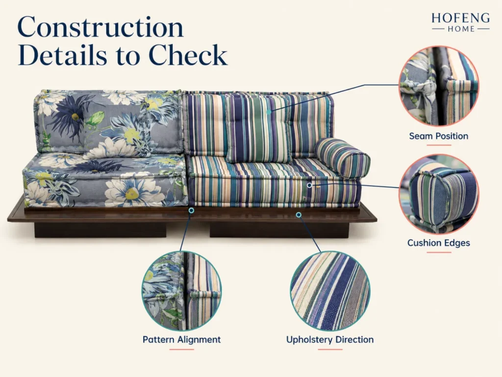 Pet Friendly Couches: A Practical Guide for Dog & Cat Owners Pet friendly couch construction details including seams, cushions and pattern alignment