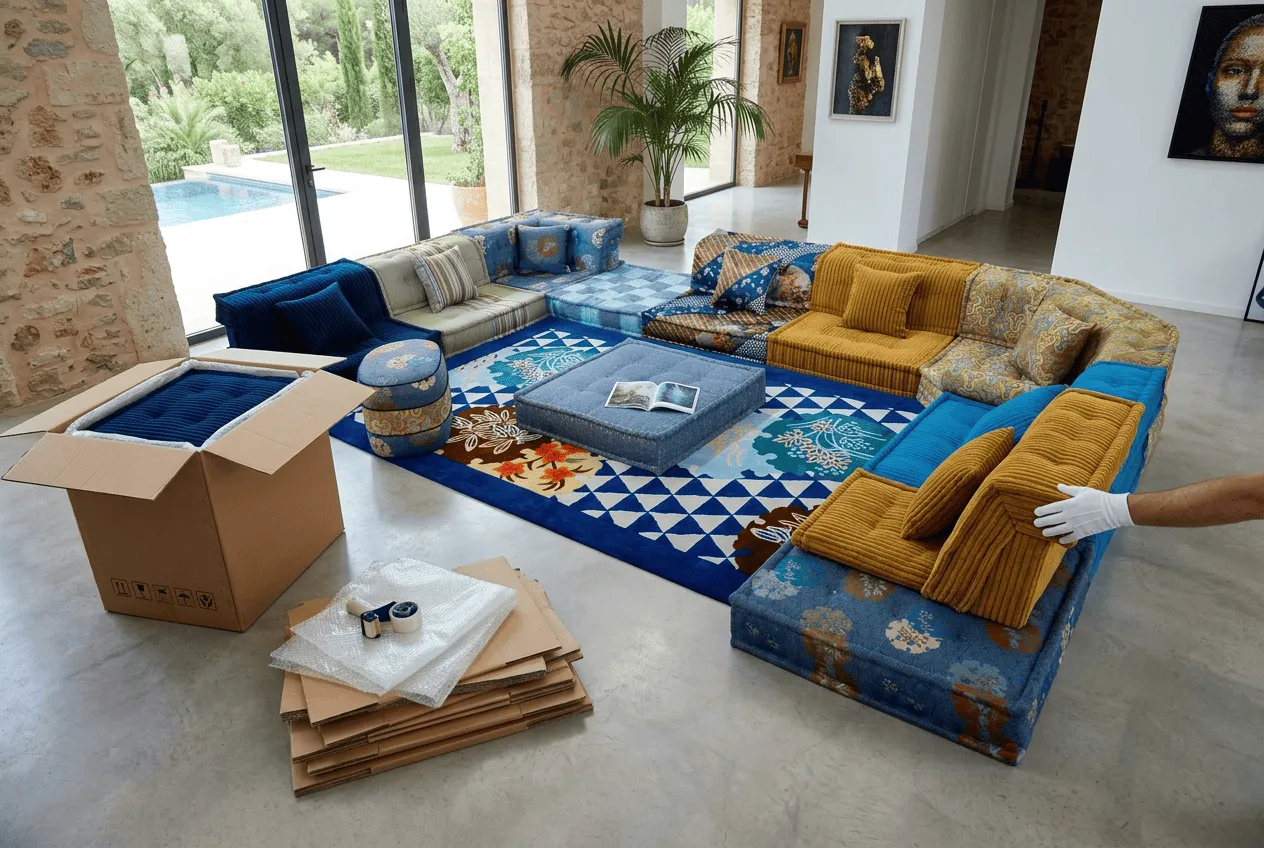 On site luxury layout styling and modular connection hardware assembly