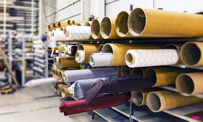 Rolls of custom fabric for upholstery