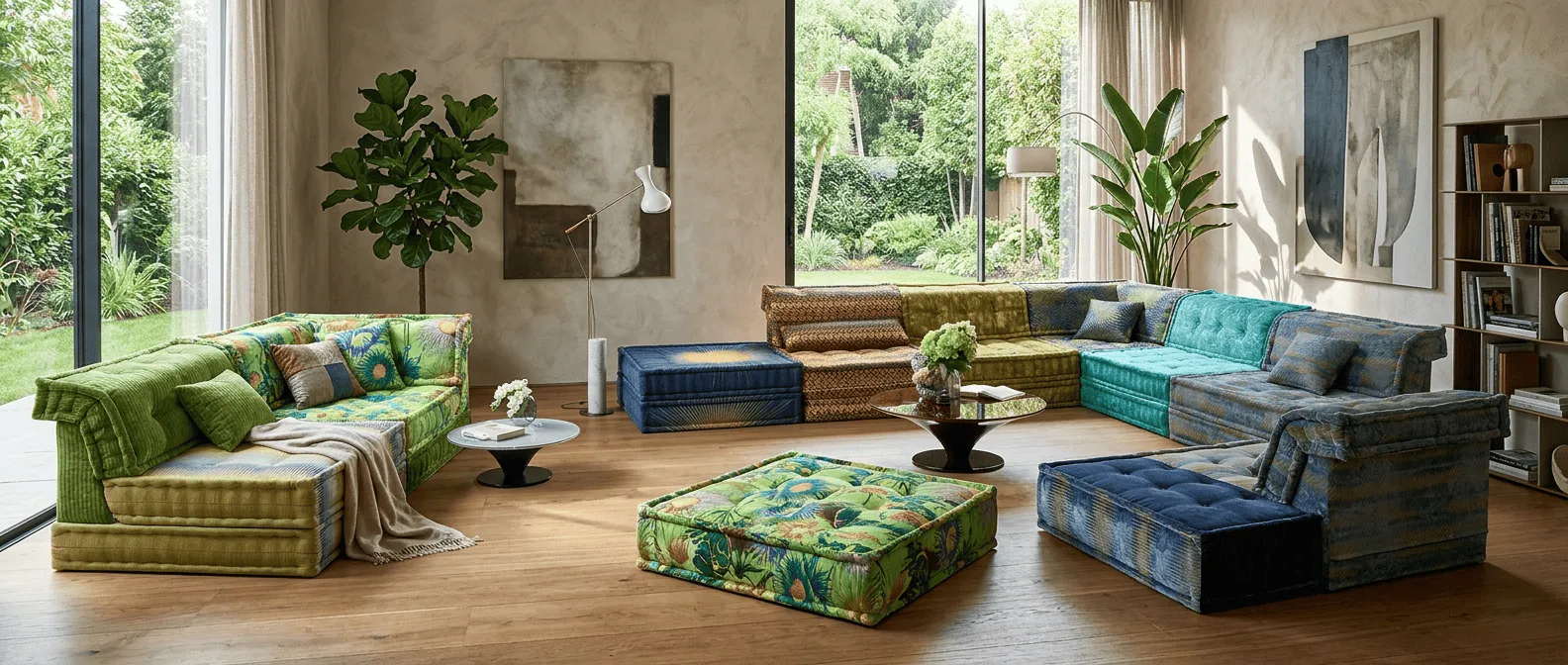 Luxury modular floor sofa layout